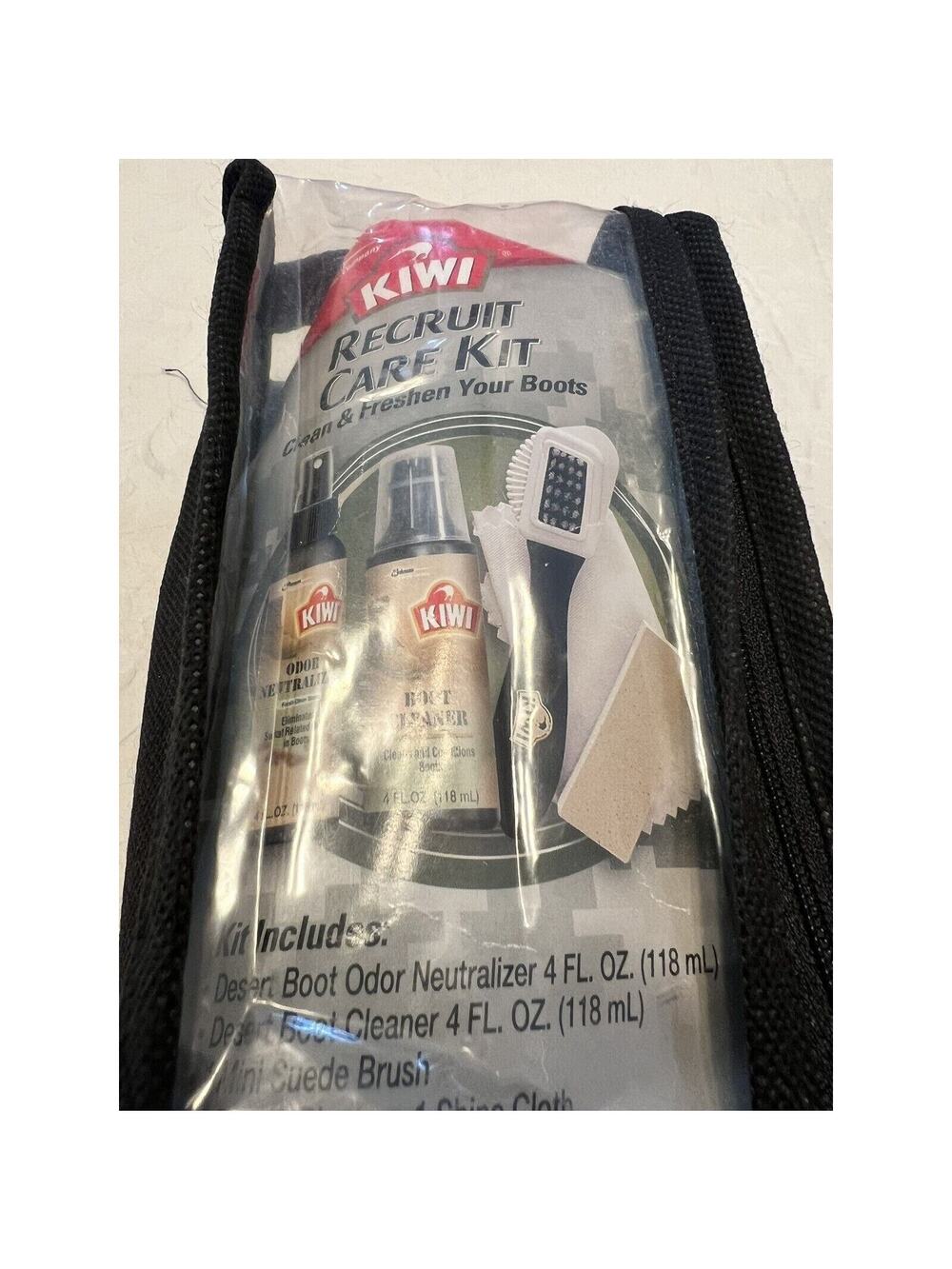 Vintage Unopened Kiwi Recruit Care Boot Cleaner Odor Neutralizer Kit w/ Brushes